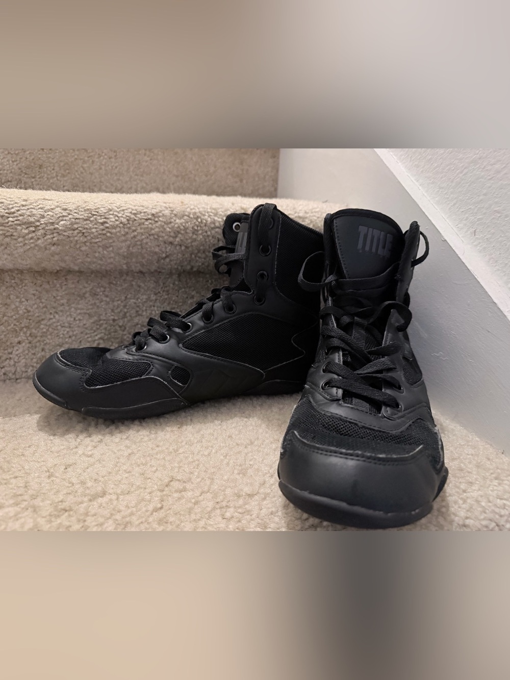 Boxing Men's All-Black High-Top Training Shoes size 7 new no box TITLE